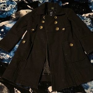 Gap kids black wool double breasted winter coat